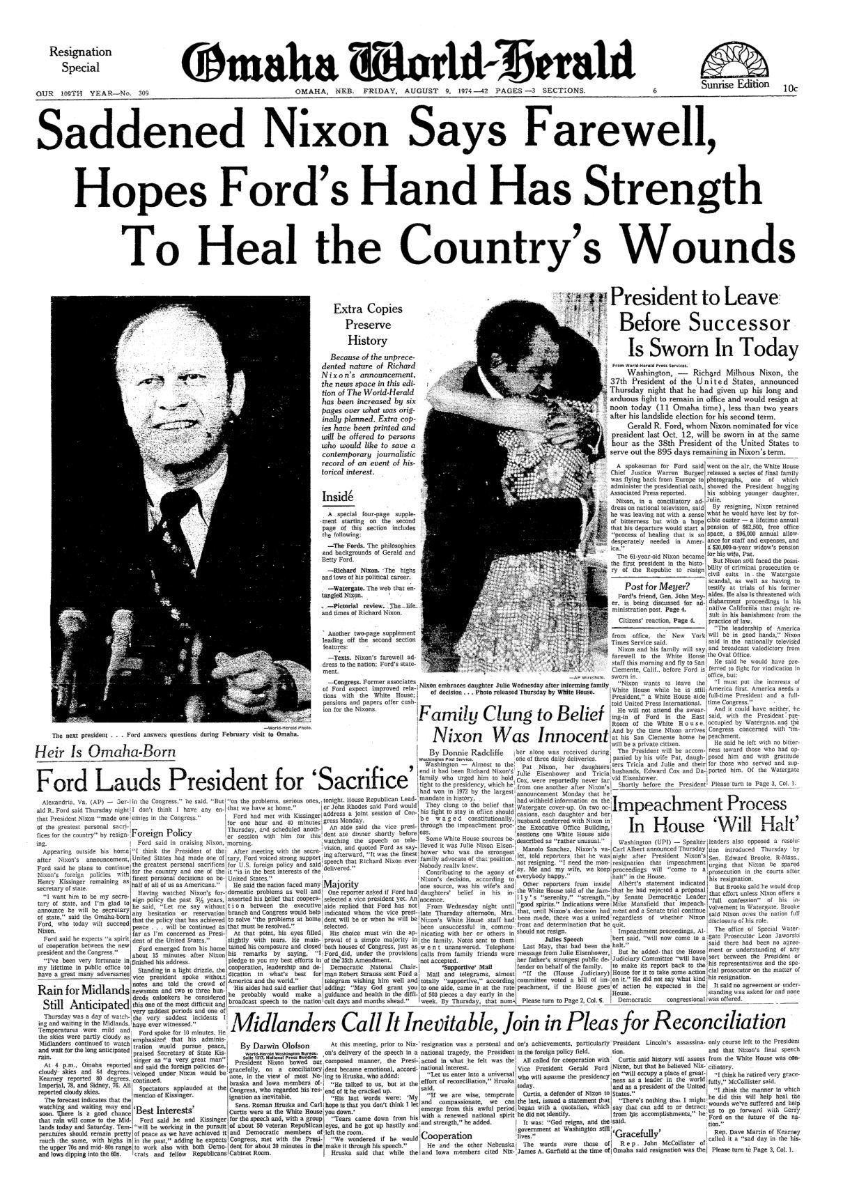 1974: Nixon resignation